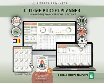 Nederlandse Budgetplanner | Spreadsheet | Google Sheets | Ultieme Budgetplanner | Persoonlijke financiën | Persoonlijk budget | Budgetteren
