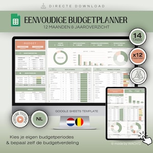 Nederlandse Budgetplanner | Eenvoudige Google Sheets | Jaarlijkse Budgetplanner | Persoonlijke Financiën | Huishoudelijke budgetplanner
