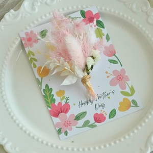 Mother's Day Card, Happy Mum Card, Happy Mother's Day Card, Floral Botanical Cards, Mother's day gift for mum, Flowers Mum Card, Real flower