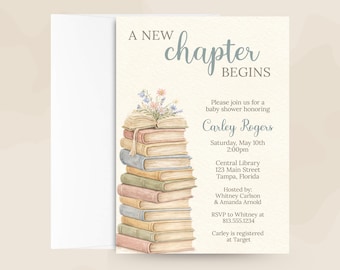 Storybook Baby Shower Invitation – A New Chapter Book Design, Printed