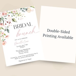 Bridal Brunch Shower Invitation – Pink Floral, Printed image 9
