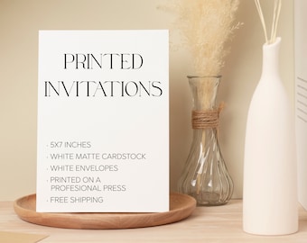 5x7 Invitation Printing on Matte Cardstock, Envelopes Included