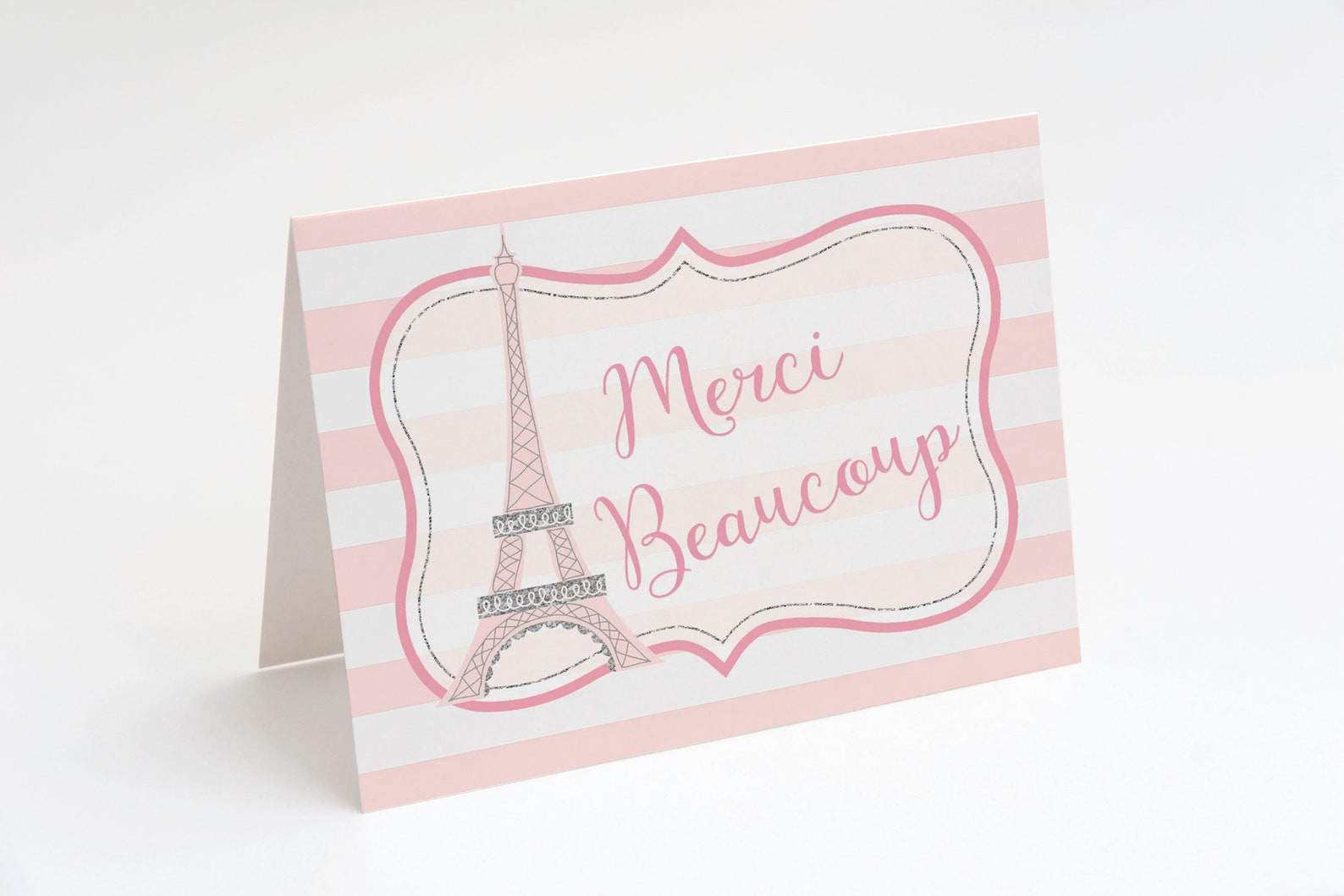 French Thank You Cards Parisian Paris Merci Eiffel Tower Etsy