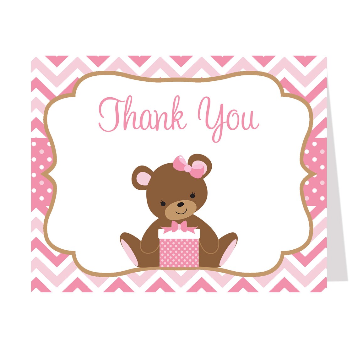 teddy-bear-baby-shower-thank-you-card-birthday-chevron-etsy