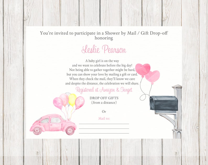 Drive By Baby Shower Invitation Mailbox DropOff Social Etsy