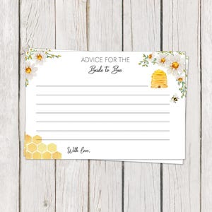 Bridal Shower, Advice Cards, For Future Mrs., Bumblebee, Honey Bee, Honeycomb, Bride to Bee, Printed Cards