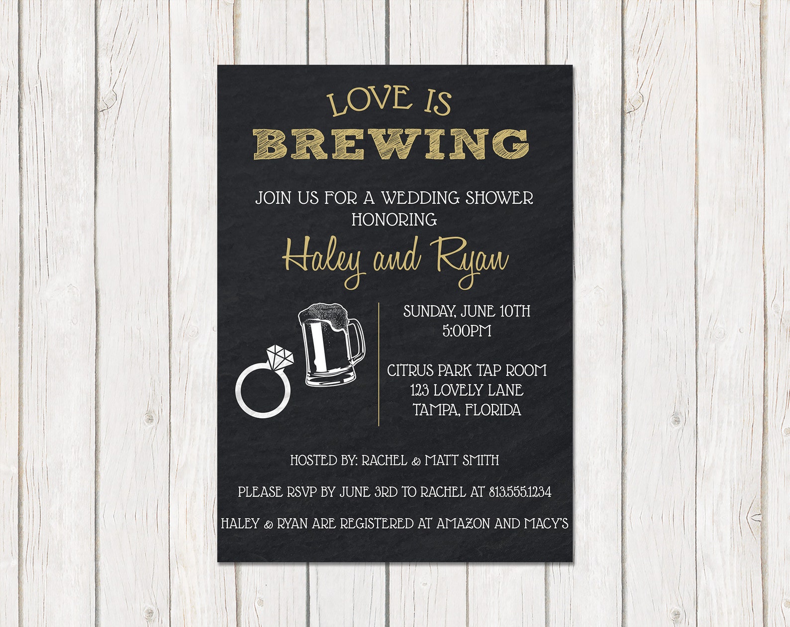 Brewery Bridal Shower Invitations Love is Brewing Beer Etsy