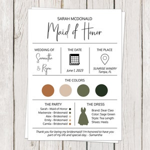 Wedding Attire Color Palette Card, Editable Printable, Guest Dress