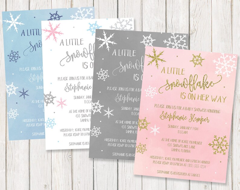 Winter Baby Shower Invitations Little Snowflake Let It Snow Etsy Winter Baby Shower Invitations Little Snowflake Let It Snow Etsy
