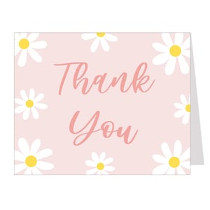 Cartes de remerciement Marguerite, Marguerites, Shower de bébé, Shower de bébé, Shower de bébé, Cartes de correspondance pliées, Cartes de remerciement d'anniversaire, Vierges à l'intérieur