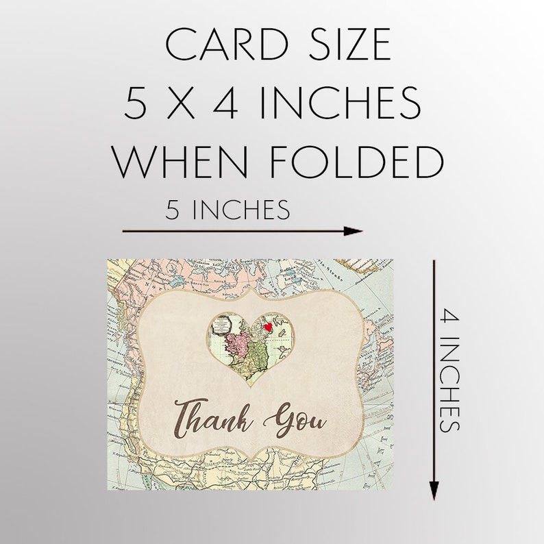 Thank You Cards Bridal Shower Wedding Love is A Journey Etsy