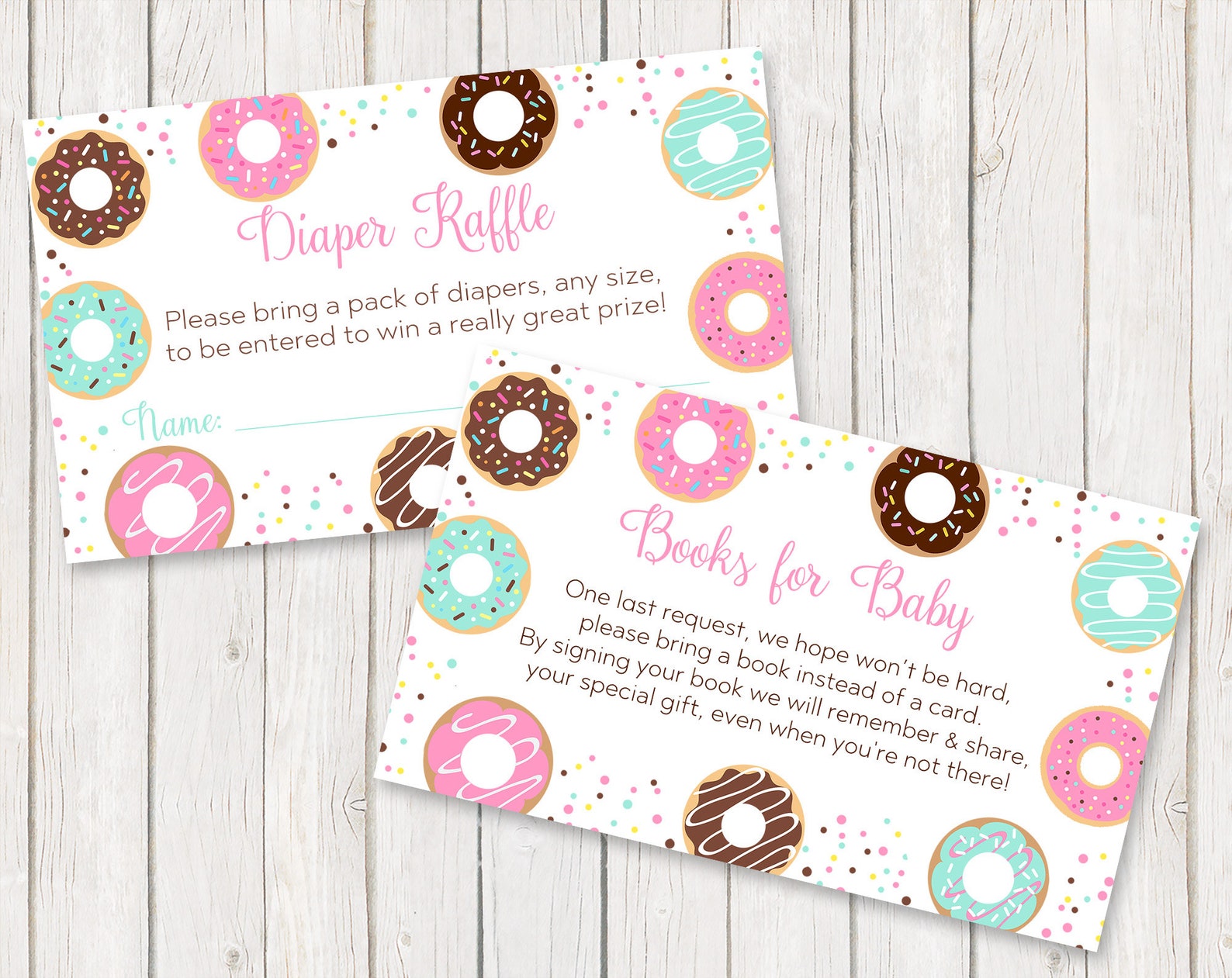 Baby Shower Bring A Book Diaper Raffles Donut Pink Etsy