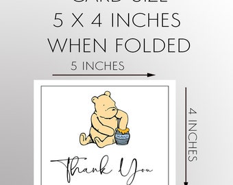 Winnie the Pooh Thank You Cards, Baby Shower, Nostalgic