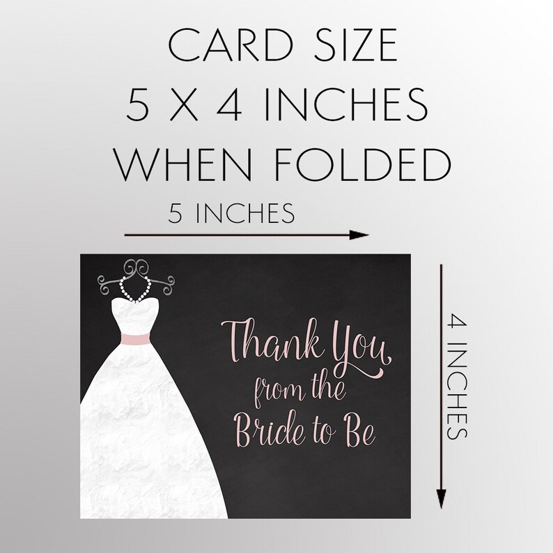 Chalkboard Bridal Shower Thank You Cards Variety Bride to Etsy