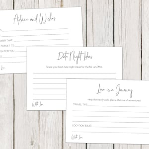 Digitale bruidsdouche spelkaarten, advies en wensen, date night ideeën, reizen, liefde is een reis, INSTANT DOWNLOAD volledig bewerkbare kaart