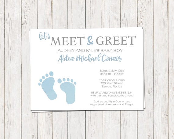 Sip and See, Baby Shower, Invitation, Meet and Greet, Hello World, Boy, Blue, Printable, Digital, INSTANT DOWNLOAD Fully Editable Invite
