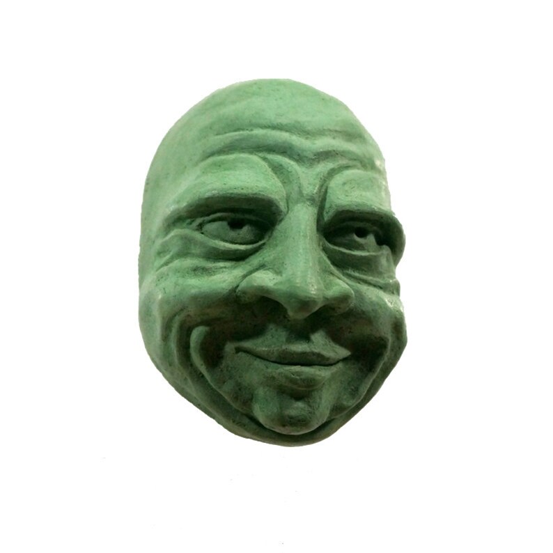 Unique Cement Fridge Magnet Funny Refrigerator Magnet Expressive Devious Face Eclectic Kitchen Decor