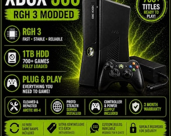 Xbox 360 Slim RGH 3 – 1TB HDD – 700+ Games – Ready to Play