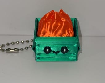 Dumpster Fire Clicker | Funny 3D Printed Fidget Toy | Anxiety Relief | Stress Clicker | Gag Gift | Desk Buddy | Dumpster Fire Keychain