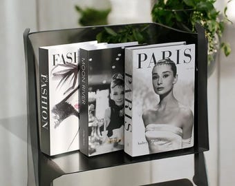 Luxury Faux Book Set of 3 – Handmade Decorative Books for Bookshelf Styling, Elegant Home Decor Accent