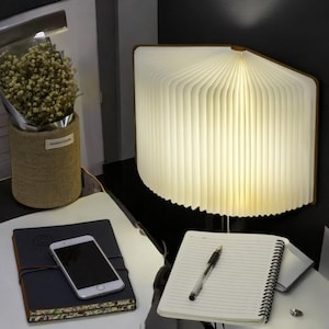 3D Folding Creative LED Night Light - RGB Colour USB Recharge Wooden Book Light Decor for Bedroom & Desk Table - Kid Birthday Gift