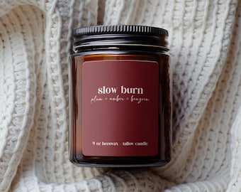 Slow Burn Candle | Plum Amber Valentine Candle | Romantic Gift