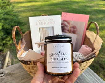 Sweet Pea Snuggles Candle: Beeswax Tallow Blend, Baby Shower Gift