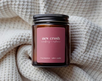 New Crush Candle | Cranberry Cashmere Valentine Candle | Cozy Gift