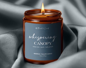 Whispering Canopy Candle | 9 oz Beeswax + Tallow | Fern + Forest + Morning Fog | Handmade in Iowa