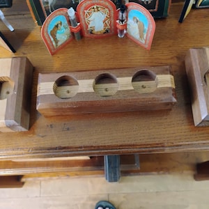 Beautiful Walnut and Oak Tea Light Holders - Set of 3