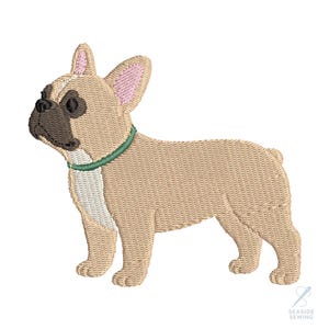フレンチブルドッグの刺繍デザイン | 3サイズ | 即時ダウンロード
