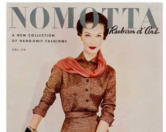 Nomotta #112 c.1953 - Ruban d'Art, Gorgeous Fashion Patterns in Knitting Ribbon (PDF EBook Digital Download)