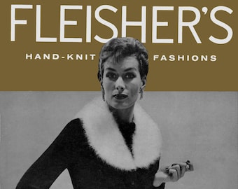 Fleisher's #102 c.1957 - Glamorous Women's Hand Knit Fashions - Knitting Patterns from the 1950's  (PDF eBook Digital Download)