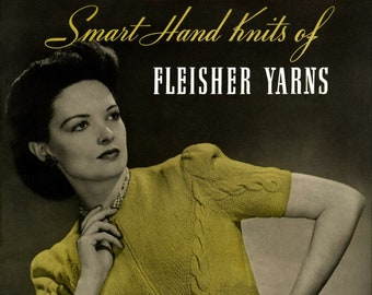 Fleisher's #59 c.1939 - Smart Hand Knits of Fleisher's Yarns - Vintage 1930's Women's Fashion Patterns (PDF eBook Digital Download)
