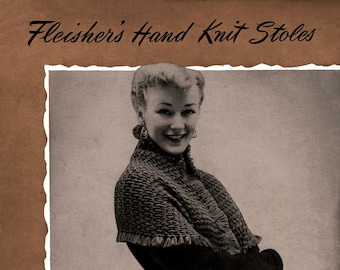 Fleisher's Hand Knit Stoles Leaflet #156 c.1948 - Five Lovely Shawls in one pattern (PDF - eBook - Digital Download)