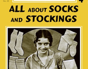 Weldon&#39;s 4D #23 c.1929 Vintage Sock Knitting Patterns and Instructions (PDF E-Book Digital Download)