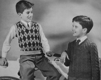 Botany Pattern of the Month #812, Pullovers for Boys in Knitting - December 1944 (PDF eBook Digital Download)