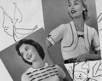 Botany Pattern of the Month #1602, Two Flattering Women's Spring Blouse Patterns in Knitting - February, 1952 (PDF eBook Digital Download)