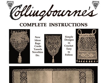 Collingbourne's #16 c.1916 (PDF - EBook - Digital Download) Complete Instructions for Crochet Purses & Laces