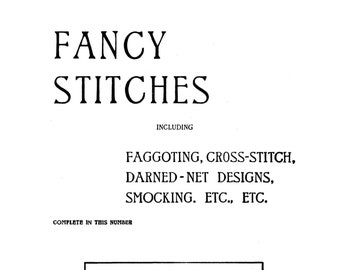 Butterick c.1902 - Fancy Stitches - Vintage Embroidery & Smocking (PDF - EBook - Digital Download)
