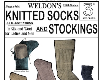 1888 Vintage Weldon's Knitting Pattern Men's heavy WT Sous-vêtement long taille M 