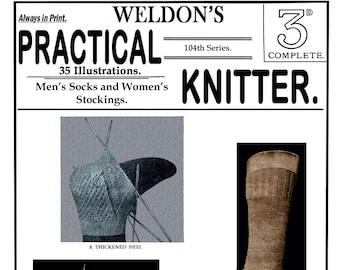 1888 Vintage Weldon's Knitting Pattern Men's heavy WT Sous-vêtement long taille M 1888 Vintage Weldon's Knitting Pattern Men's heavy WT Sous-vêtement long taille M