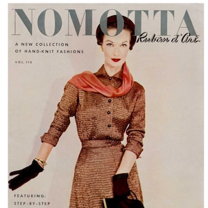 Nomotta #112 c.1953 - Ruban d'Art, Gorgeous Fashion Patterns in Knitting Ribbon (PDF EBook Digital Download)