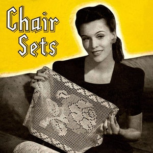 Vintage Crochet Patterns for Chair Sets - Spool Cotton #181 c.1942 (PDF eBook Digital Download)