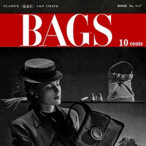 1940er Schnittmuster Acht Taschen zum Nähen - Clutch Geldbörsen und Taschen für Damen - Spule Baumwolle #S-17 c.1945 (PDF eBook Digital Download)