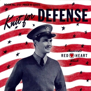 Knit for Defense, Wartime Patterns for Men&#39;s Service Needs - Spool Cotton #172 c.1941 (PDF eBook Digital Download)