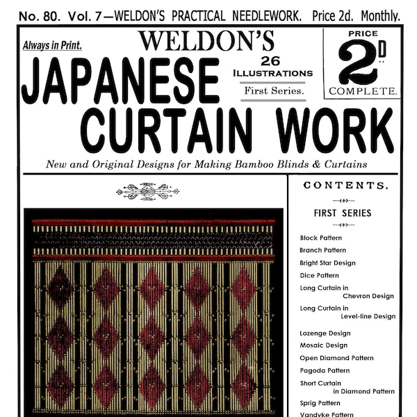 Weldon's 2D #80 c.1891 - Japanese Beading and Curtain Work (PDF - EBook - Digital Download)