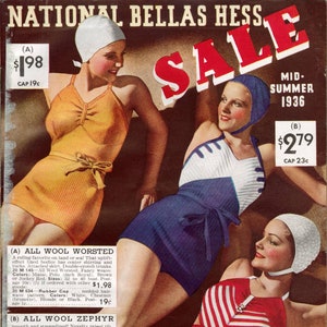Vintage Catalog Bellas Hess c.1936 Summer Sale Catalog, Summer Fashions for Family and Accessories  (PDF  EBook - Digital Download)