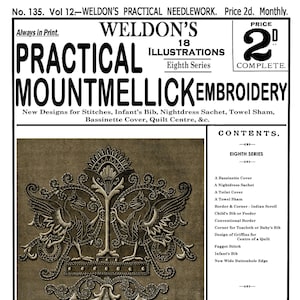 Weldon&#39;s 2D #135 c.1896 - Pratico ricamo Mountmellick (ottava serie) (PDF - EBook - Download digitale)