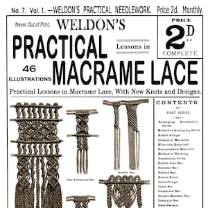 Weldon&#39;s 2D #7 c.1885 (PDF - EBook - Digital Download) Practical Macrame Lace